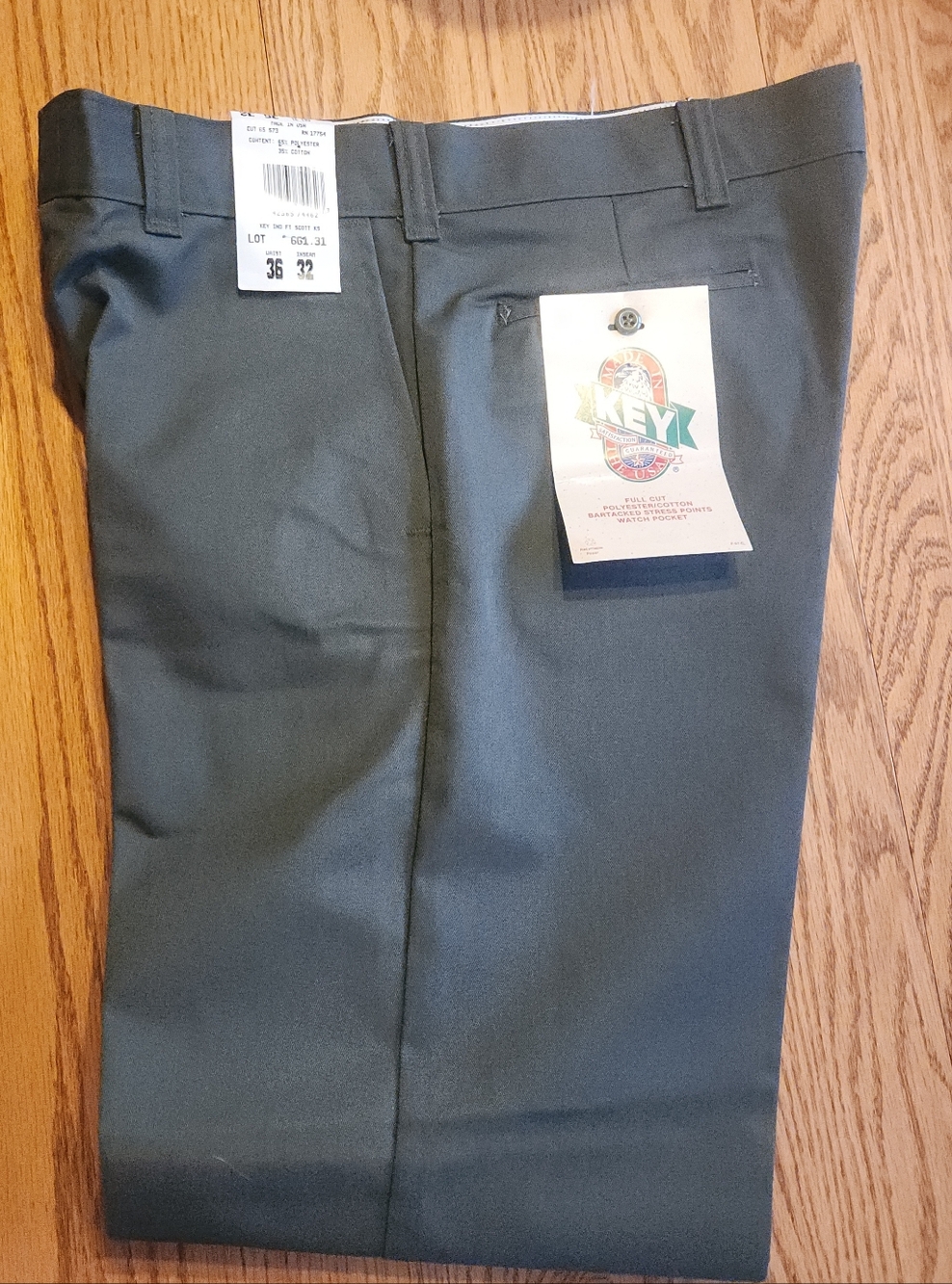 P6 KEY Men's Full Cut Work Pants in Charcoal Gray NWT